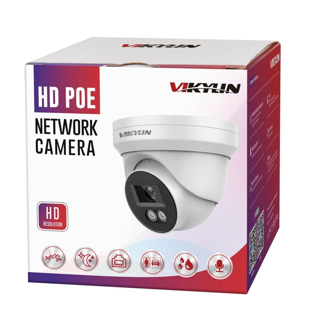 Vikylin 16CH 16POE NVR Kit 5MP IR Turret Security IP Camera POE IR MIC NDAA Lot