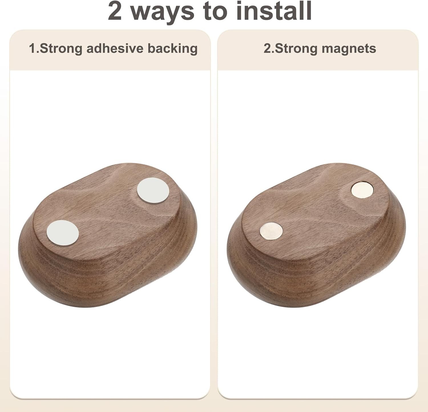 PATIKIL Shopkeepers Bell, Wood Door Chime Hanging Magnetic Bell Brown