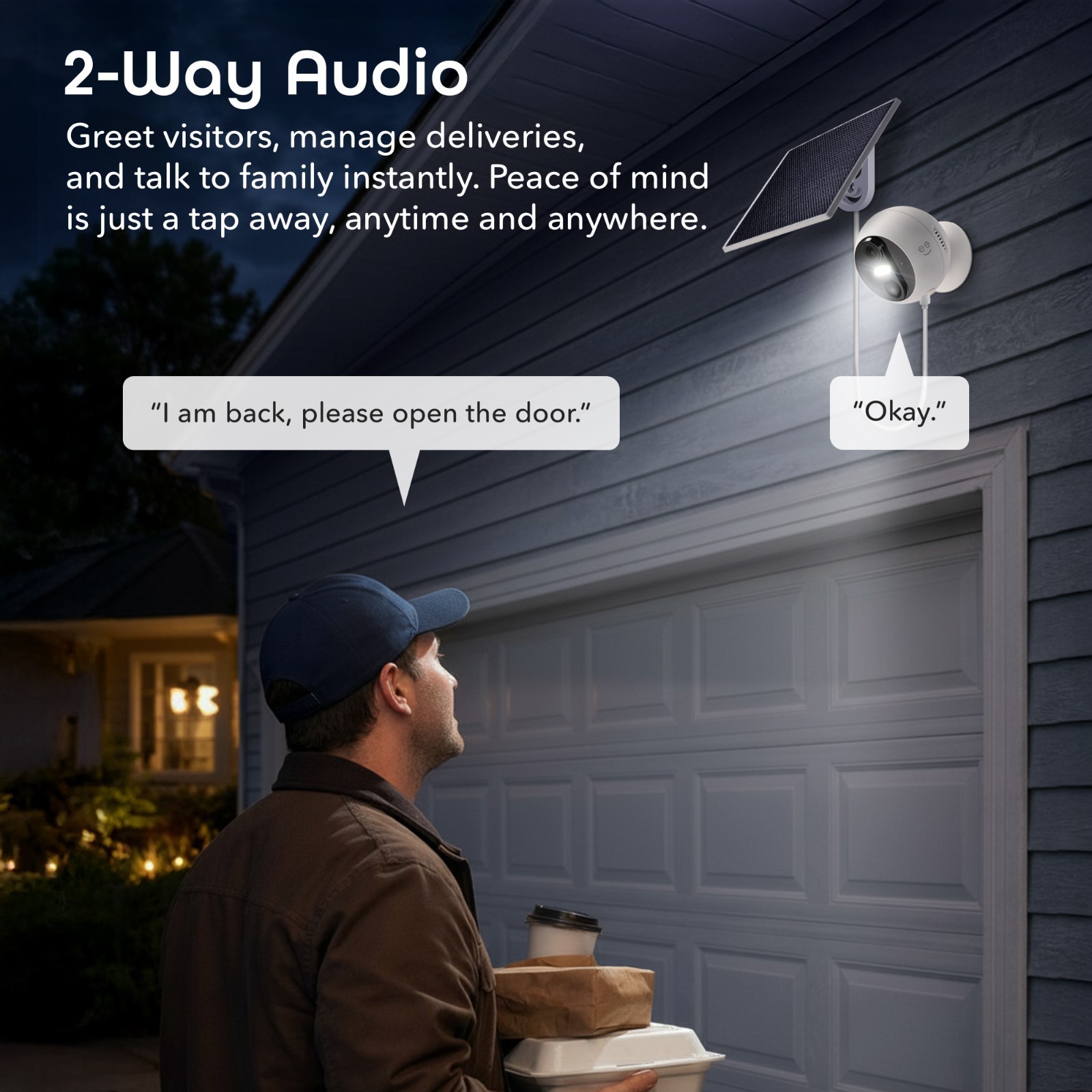 Geeni Perch 3MP 2K Solar Security Camera Wireless Outdoor Night Vision IP65