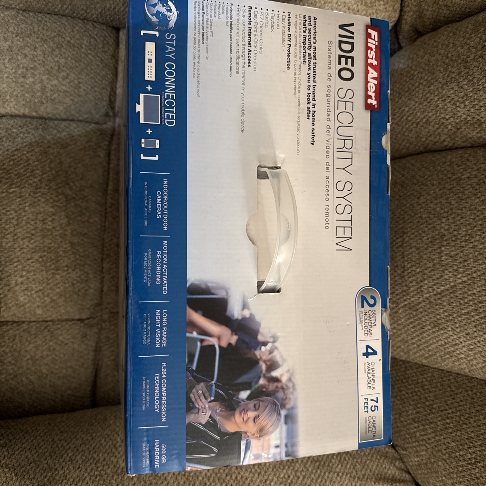 First Alert Video Security System 2 Cameras 4 Channels Av.75 Ft Cable Missing Pc