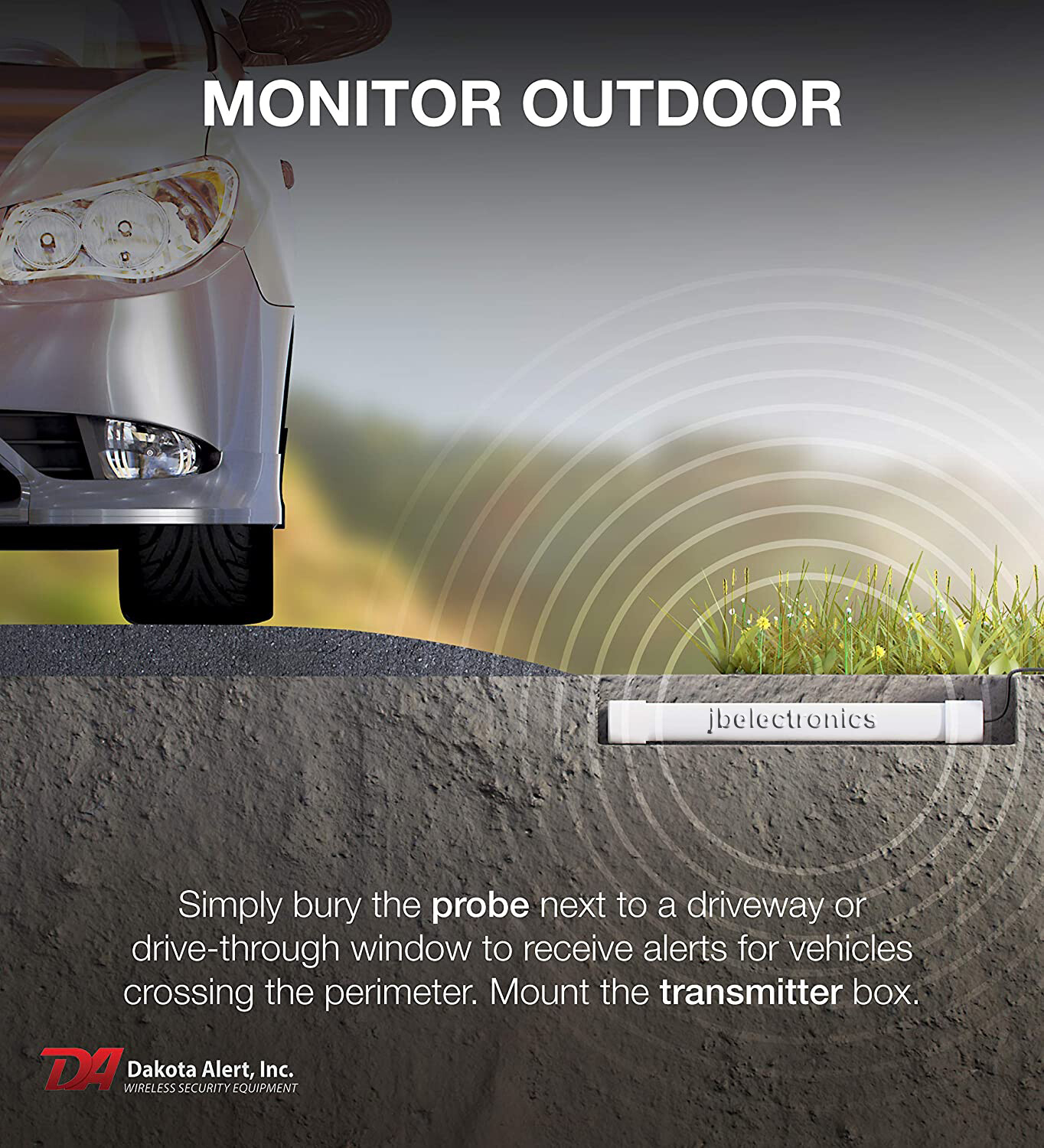 DAKOTA ALERT DCPA-4K PLUS PROBE ALERT DRIVEWAY ALARM+RELAYS+12V OUTPUT-50′ WIRE