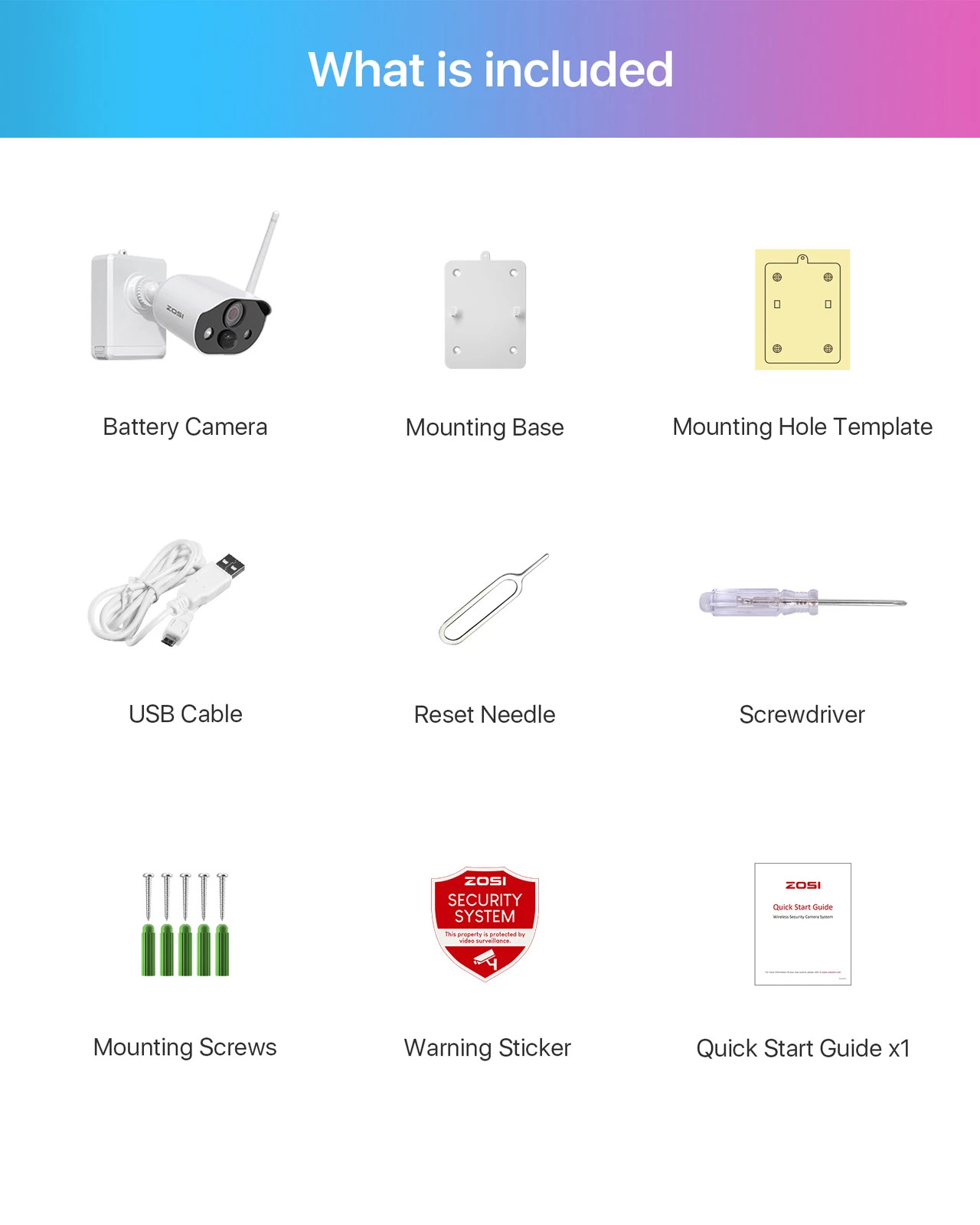 ZOSI 2K 360° Swivel Wireless PTZ Indoor Camera Monitor Intelligent 2.4/5GHz 33FT