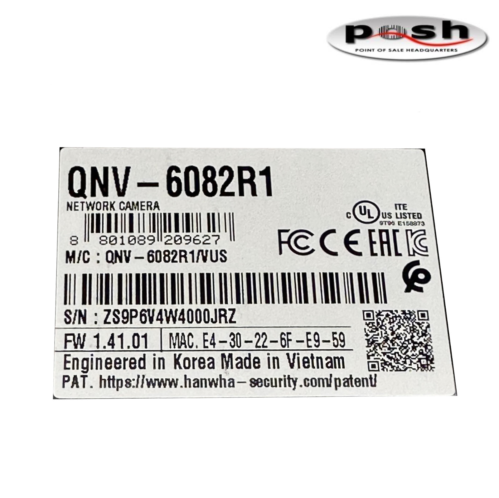 Wisenet Q series Network Camera IR Vandal Surveillance Outdoor Dome QNV-6082R1