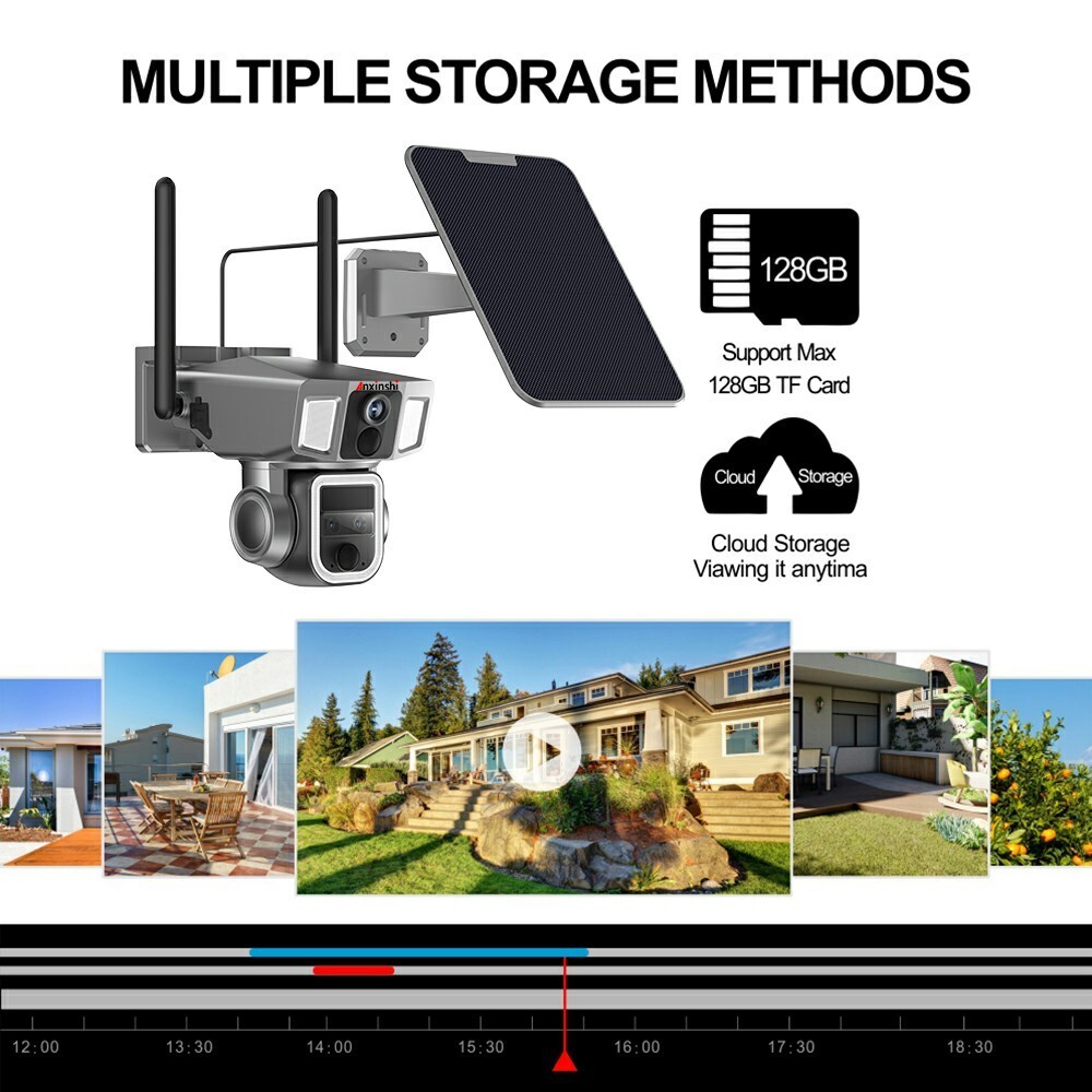 ANXINSHI 12MP Dual-lens Humanoid ZOOM Tracking Outdoor Solar Camera