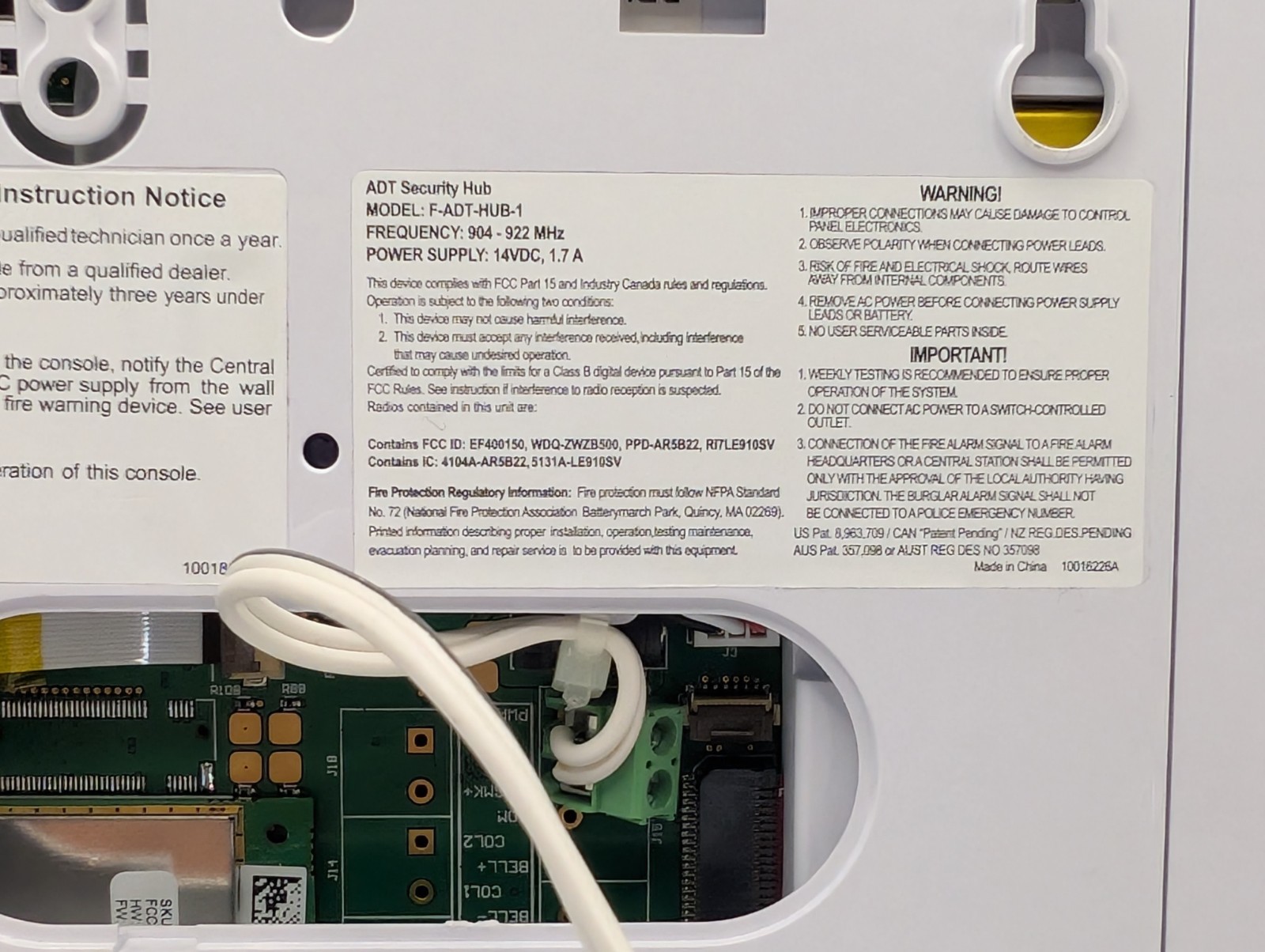 ADT Home Security Hub F-ADT-HUB-1 SCREEN ONLY, TESTED WORKS.