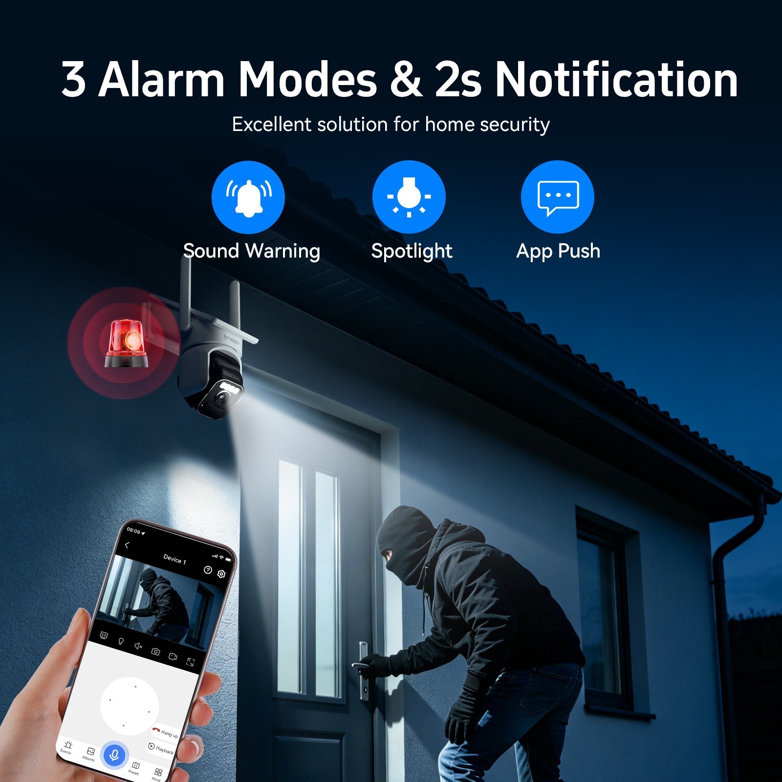5G Wireless Security IP Camera System With Solar Panel Monitor Night Vision 500G