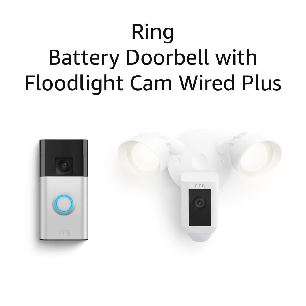 Ring Alarm 14-Piece Kit Ring Battery Doorbell and Floodlight Cam Wired Plus