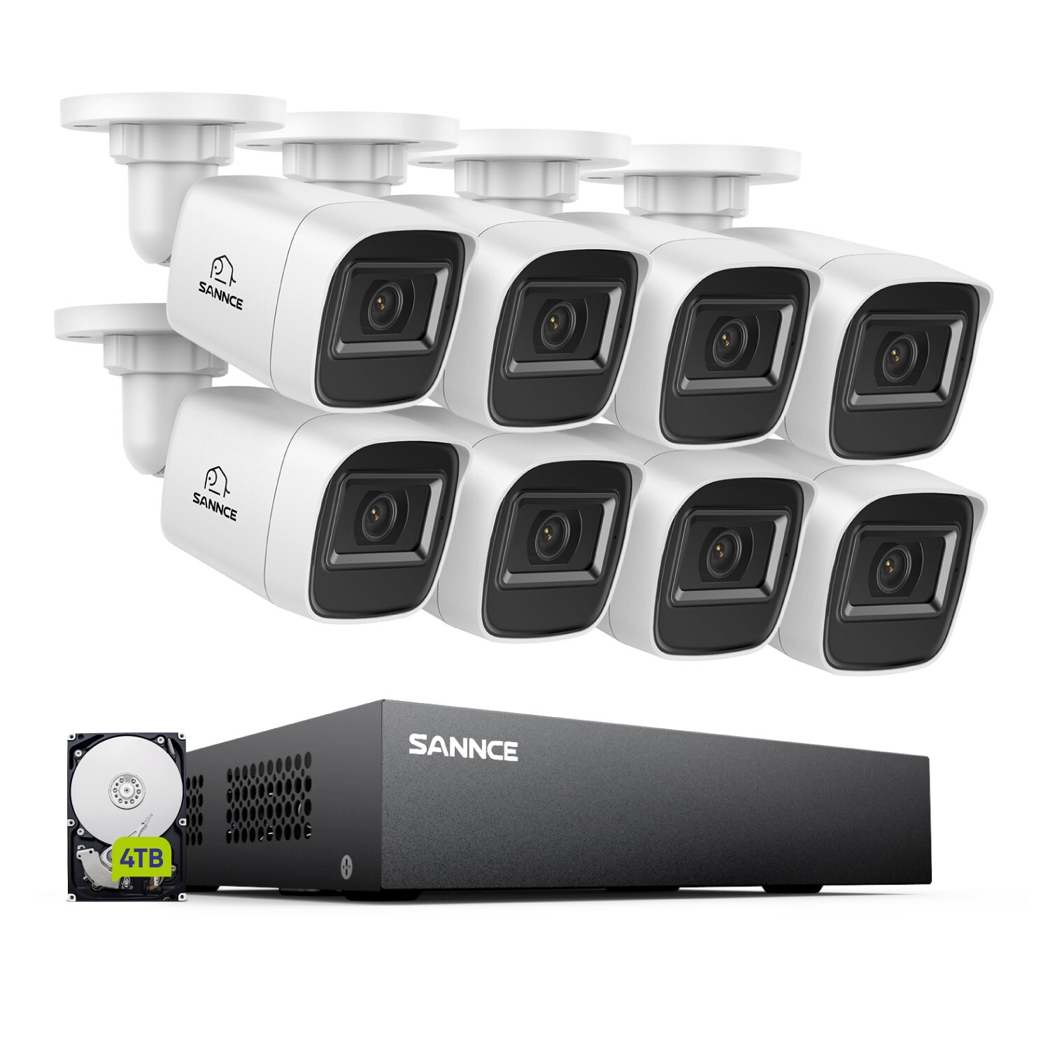 SANNCE 1080P Security Camera System 5IN1 8CH DVR CCTV Outdoor AI Human Detection
