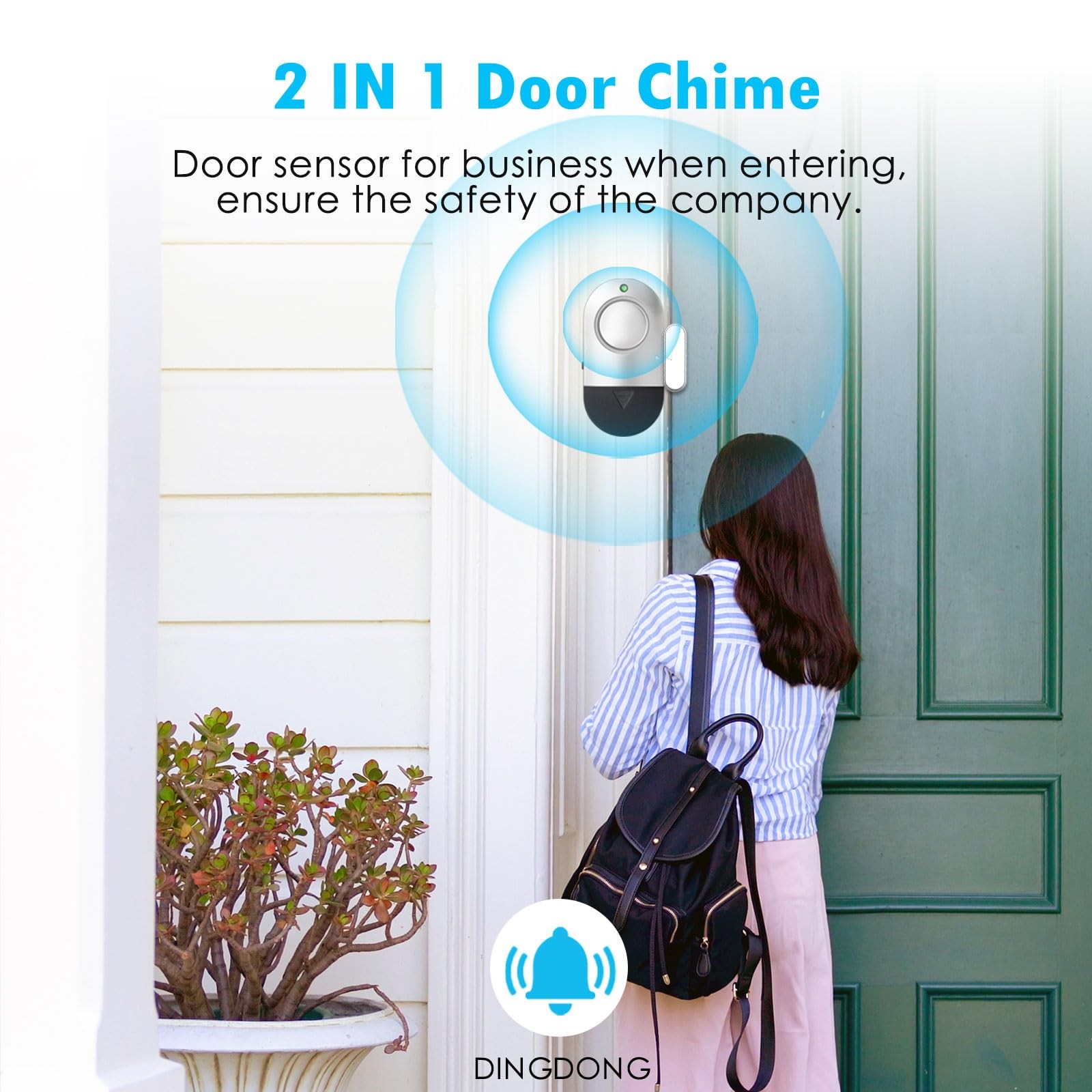 Door Window Alarm, 120DB Alarms for Home Security, Silver gray