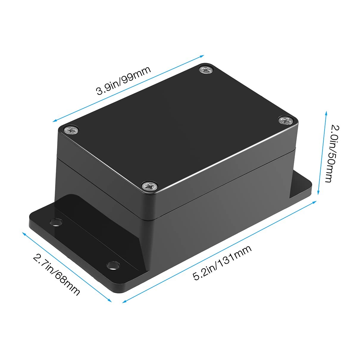 Pinfox 2 Pack IP65 Electronic Project Box Plastic 3.95″ x 2.7″ x 2″, Black