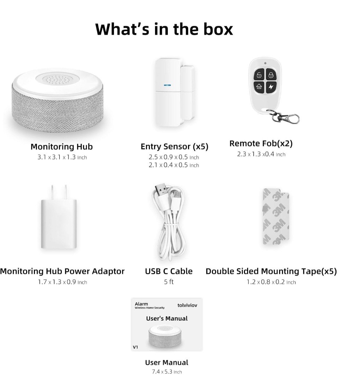 WiFi Door Alarm System 8-Piece Wireless Home Security Kit 120dB.