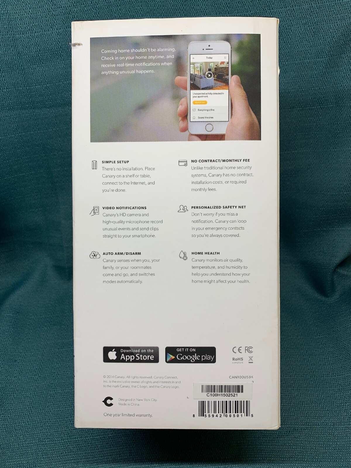 Canary All-in-One Home Security Device, Black Used Free Shipping