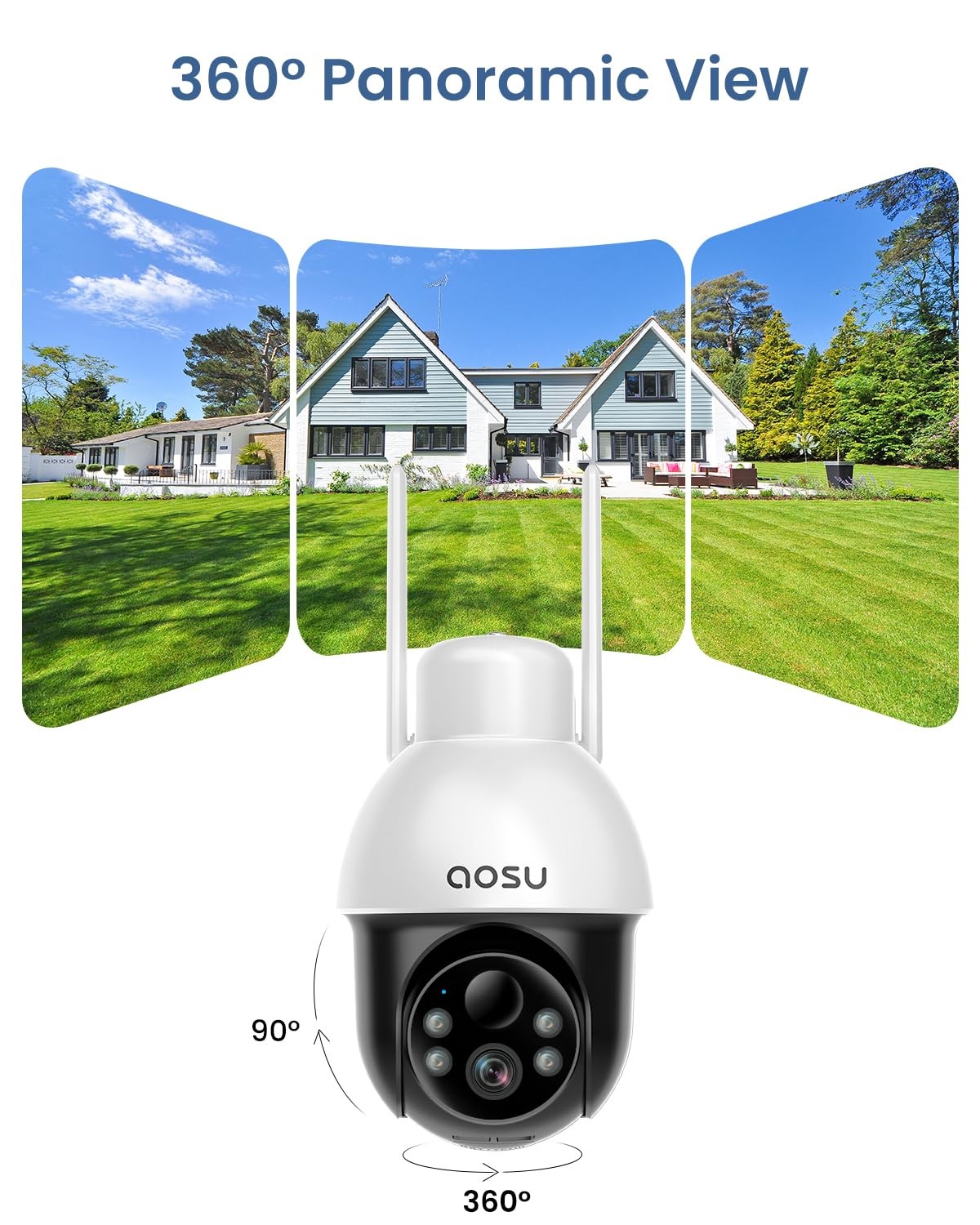 aosu Solar Camera Security Outdoor – Cameras Wireless White