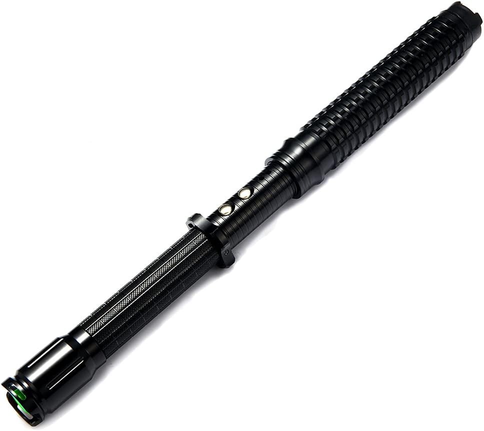 All-in-One Black Metal Stun Gun 18.9″ – 80M Volts, LED Flashlight, Self-Defense