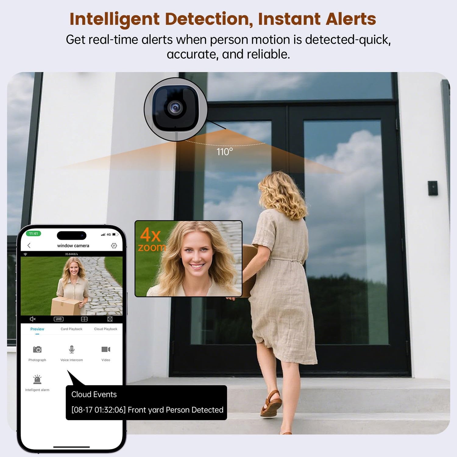 AishangTaoGou 2 Pack 3MP 2K Window Camera，2.4Ghz & 5Ghz WiFi Wireless White
