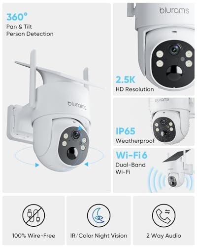 2.5K Pan/Tilt Security Cameras Wireless Outdoor, 100% Wire 2Pack Dual-Band