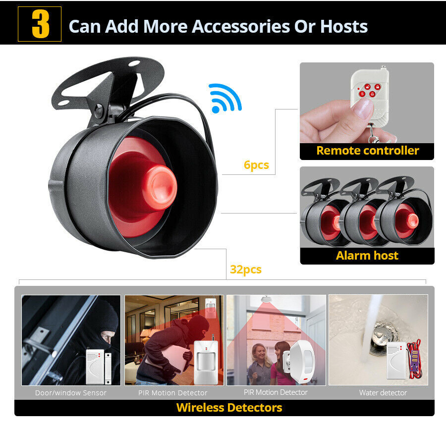 New Wireless Home Shop Alarm Security System Alert Garage Burglar Door Sensor