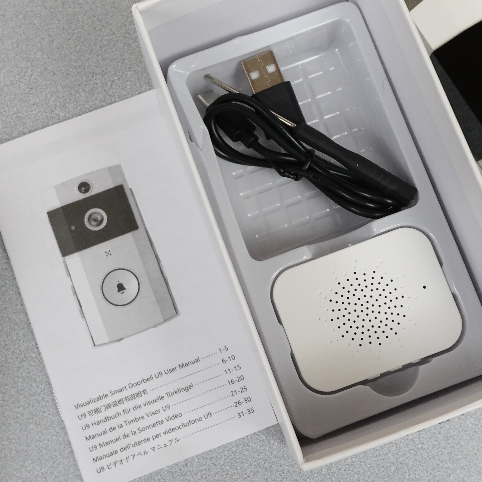 U9 Smart Doorbell Camera WiFi 2.4G Motion Video 480P Night Vision App Control