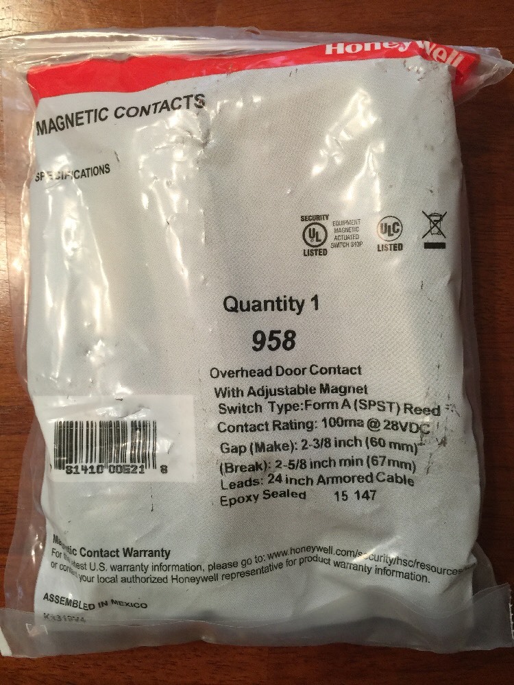 NEW Honeywell Ademco 958 Overhead Door Adjustable Magnetic Contact