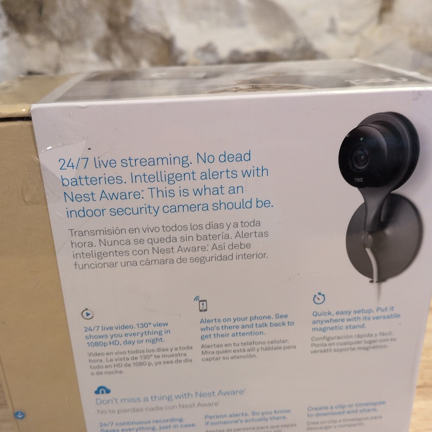 New Factory Sealed Google Nest Cam Indoor Black 1st Generation A0005-NC1102ES