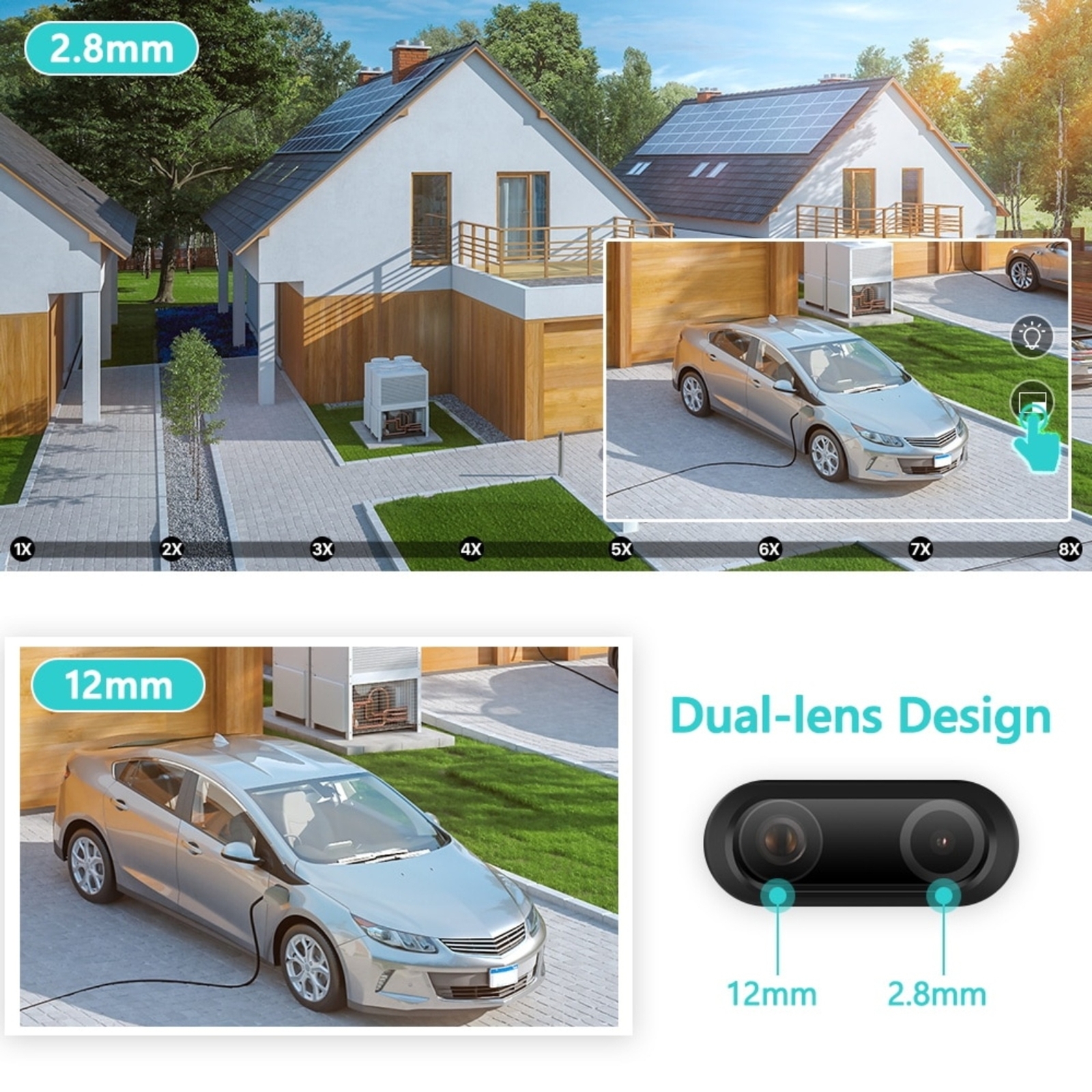 BESDER 8MP 4K 8x Hybrid Zoom 2.8+12mm Dual Lens PTZ IP Camera WiFi Human sensor