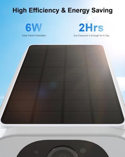 2K Solar Security Cameras Wireless Outdoor, 2.4Ghz WiFi Surveillance 3MP-White