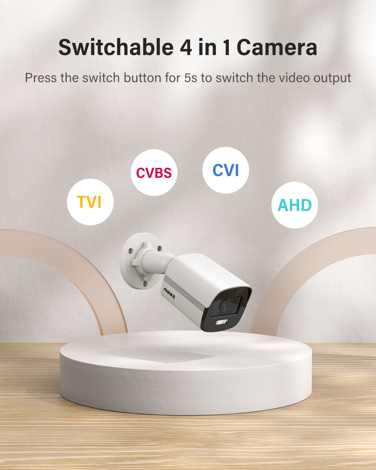 ANNKE 4IN1 3K HD Audio Recording Security Camera Outdoor Color Night Vision IP67