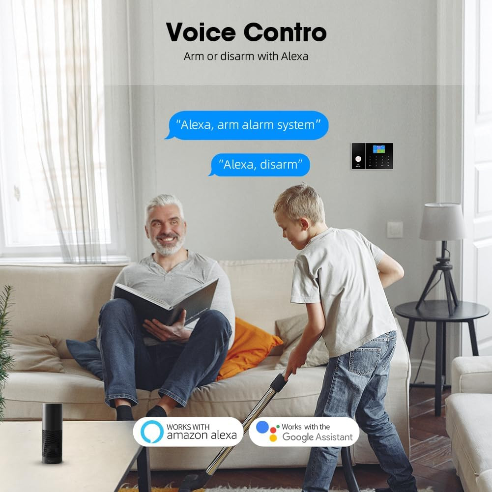 Wireless Home Alarm, Wifi/4G Alarm System for Home Security with Phone APP Alert