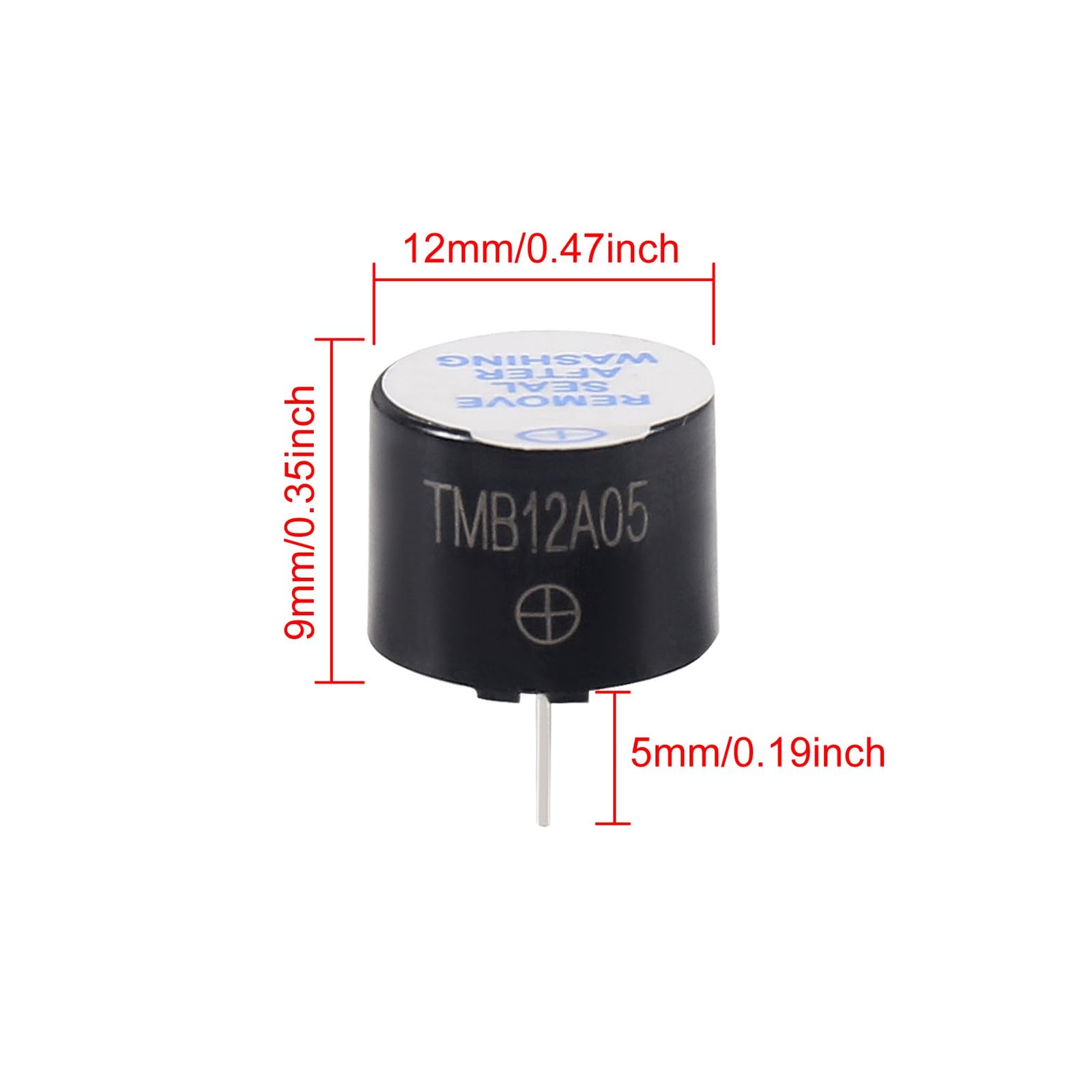 50PCS 5V Active Buzzer 2 Terminals ,Magnetic Electronic Continous Long Beep T…