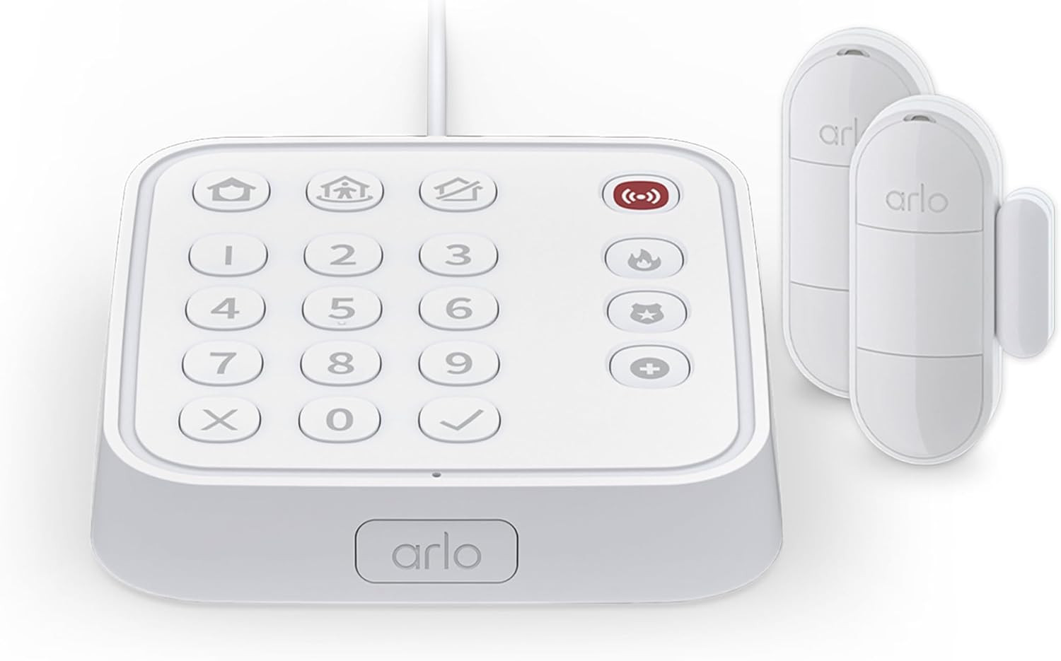 Arlo Home Security System – Wired Keypad Sensor Hub, (2) 8-In-1 Sensors, 24/7 Pr