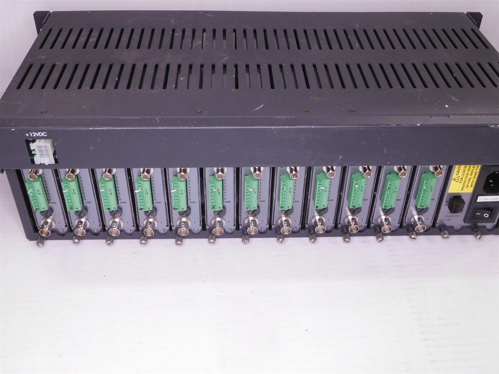 12x Pelco Video FR85011AMSTR Fiber Transmitter/Receiver Transceiver Rack (S28)