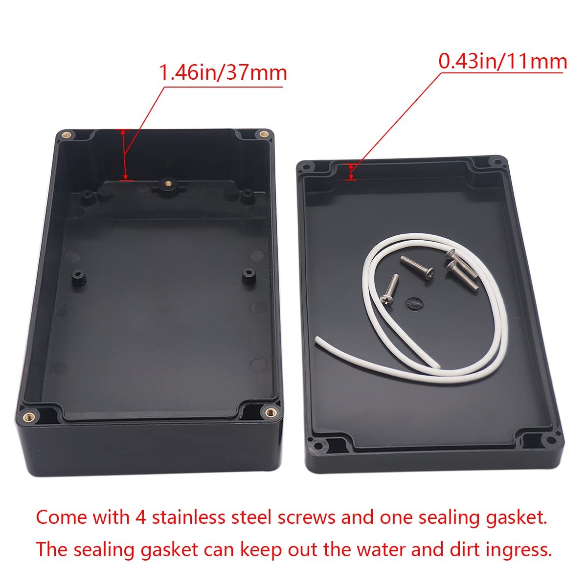 Otdorpatio Project Box IP65 Waterproof Junction 7.87″x4.72″x2.2″, Black
