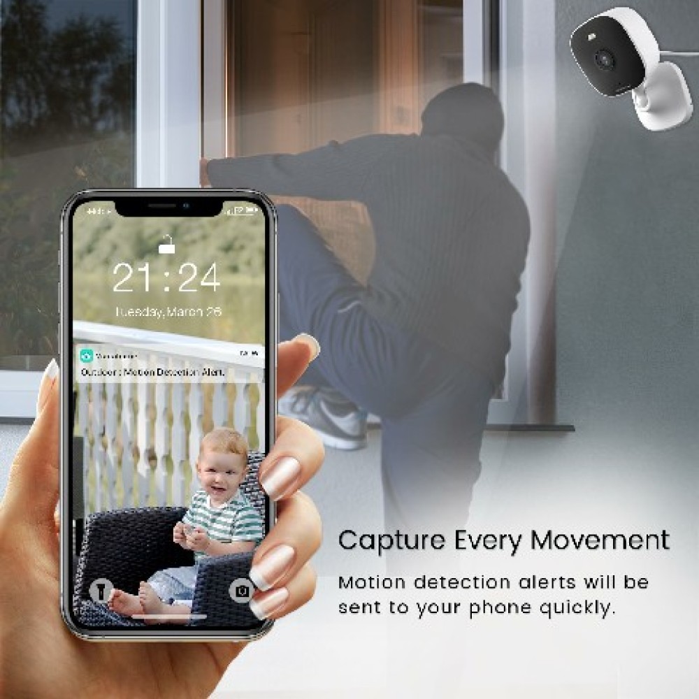 4Pcs 2K WiFi Surveillance Cameras Real-time monitoring, night vision, for kids