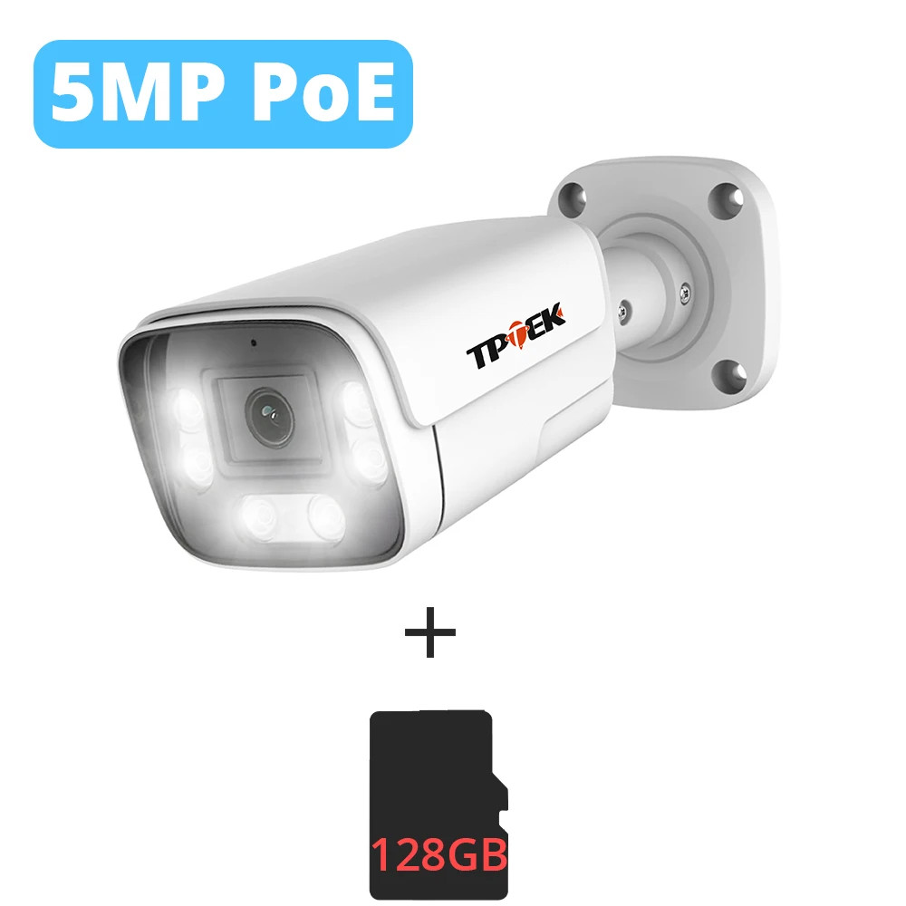TPTEK 4K 8MP PoE IP Security Camera Two Way Audio IP66 Outdoor NVR