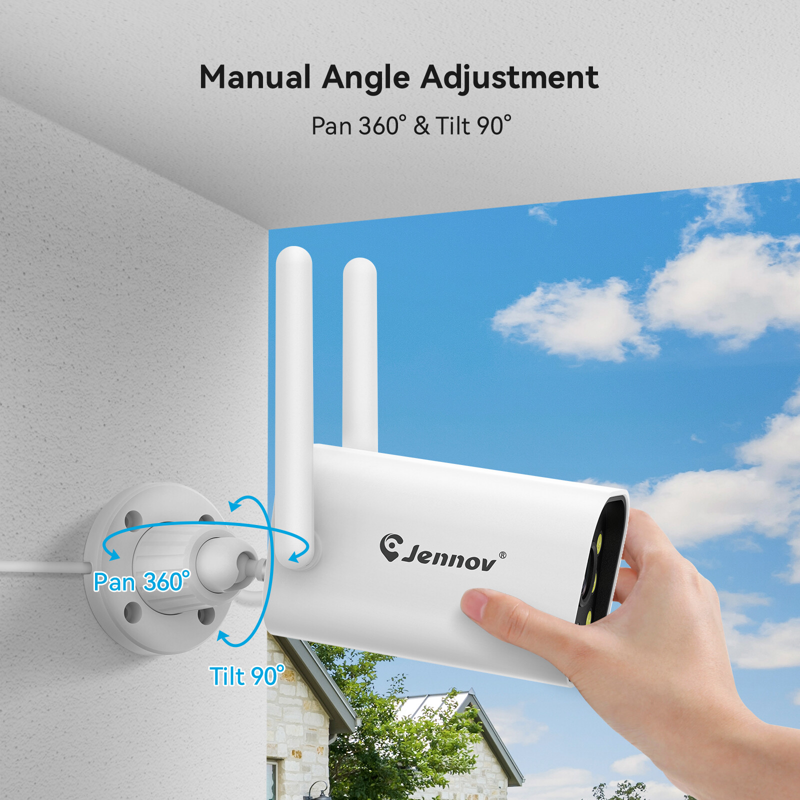 JENNOV 10CH 5MP Outdoor Wireless Security Camera System WIFI CCTV Audio NVRkit
