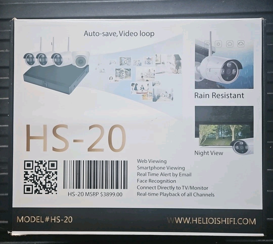 Helios Hi-Fi HS-20 Home Security System 4 Cameras & Receiver NIB HD wireless kit