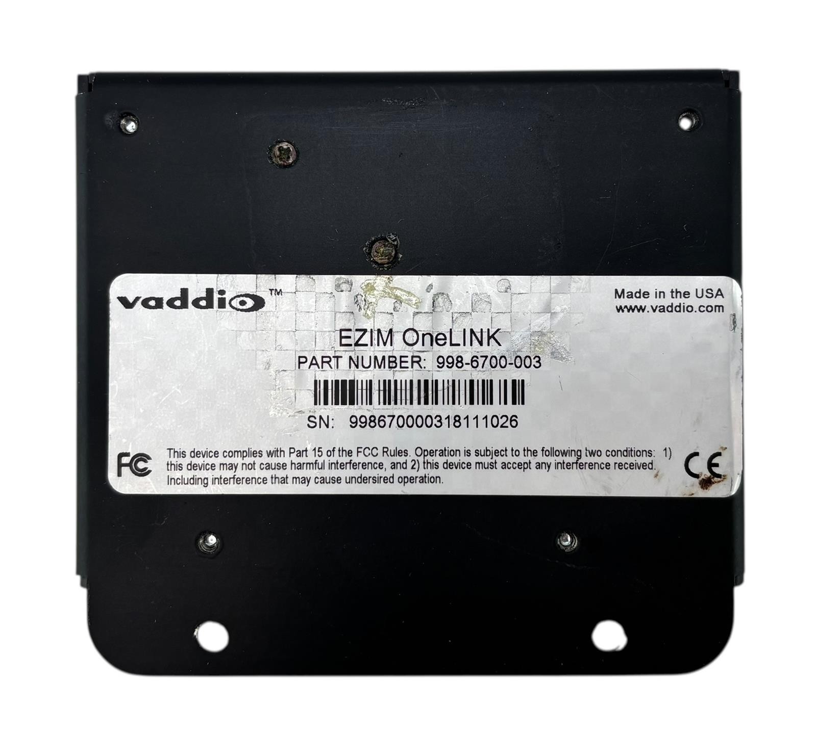 Vaddio EZIM OneLink 998-6700-003 HDMI / RS-232 Camera Interface – No AC Adapter