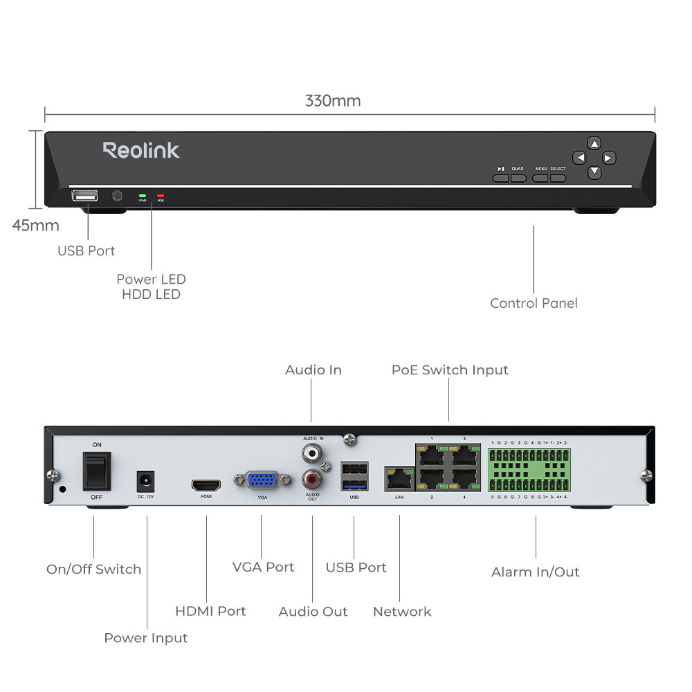 Reolink 16MP 36 Channel Network Video Recorder NVR for Security Camera System