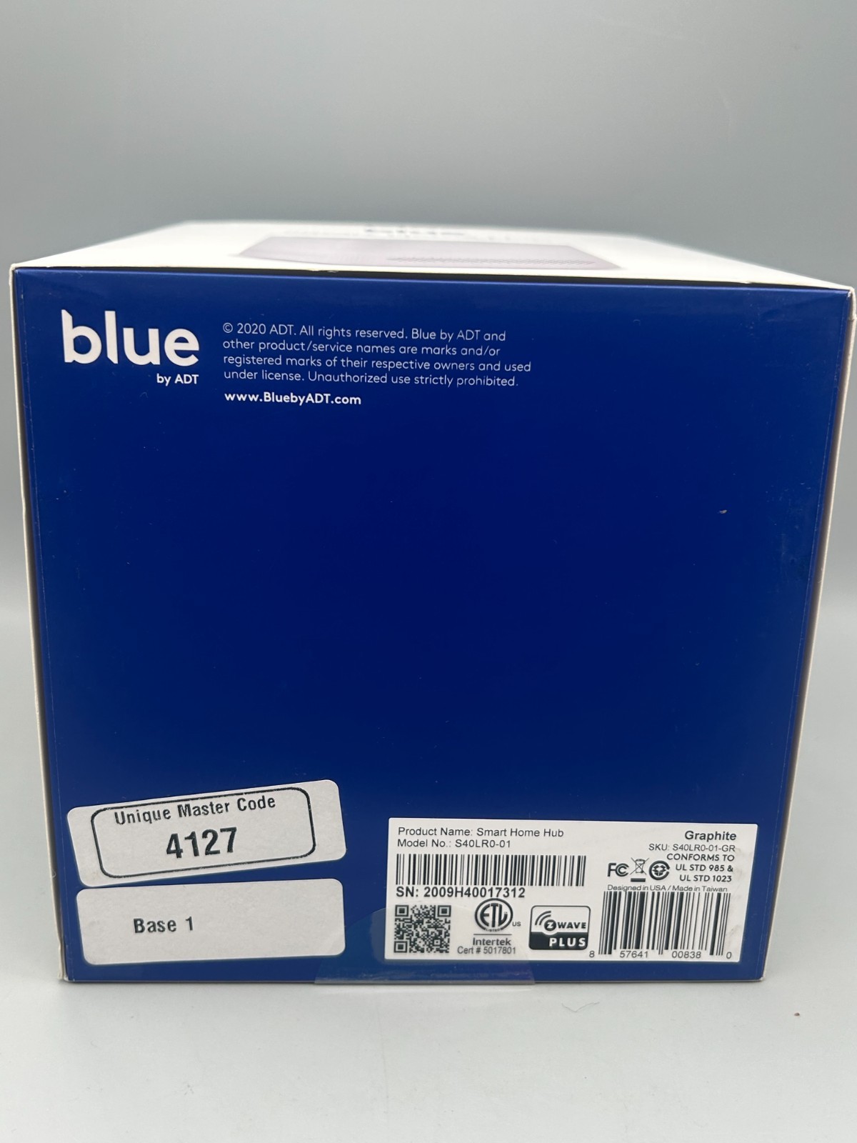 Blue ADT Smart Home Hub S40LR0-01 – Graphite – Sealed