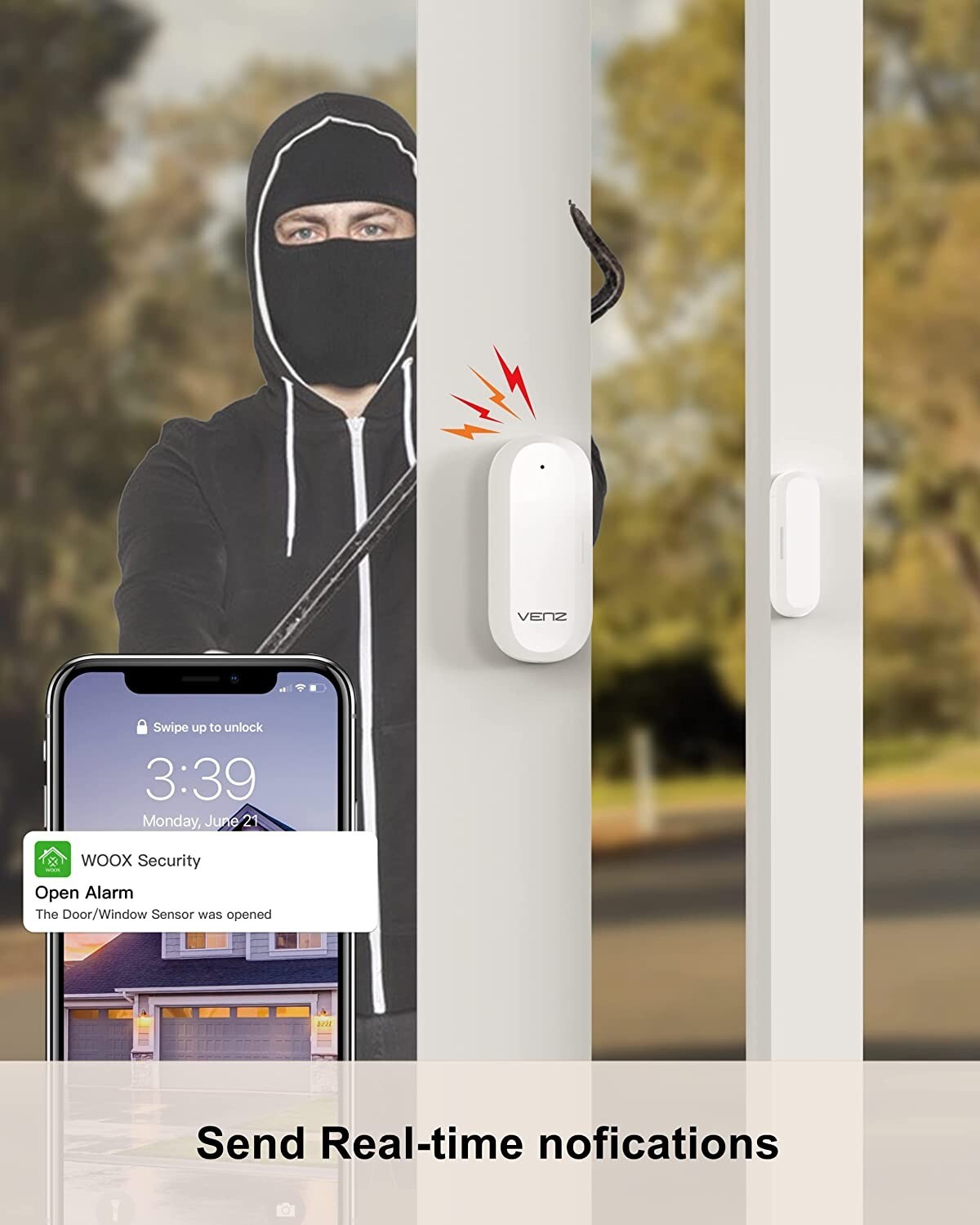 Wireless Home Security System 4 Pc Kit App Alert Alexa Google Assistant Sealed