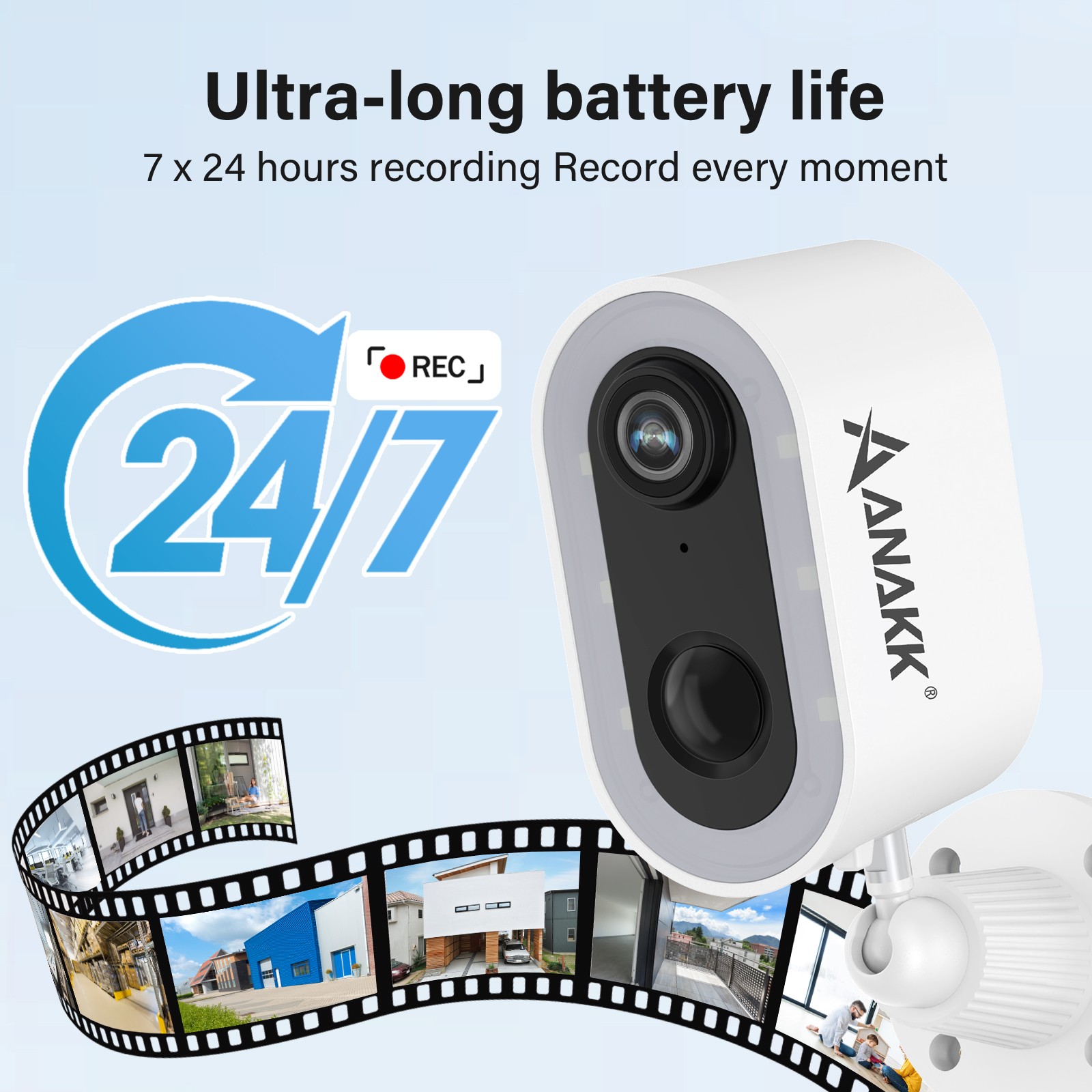 Solar Wireless Wifi Outdoor Security Camera with Monitor & 64G Card Night Vision