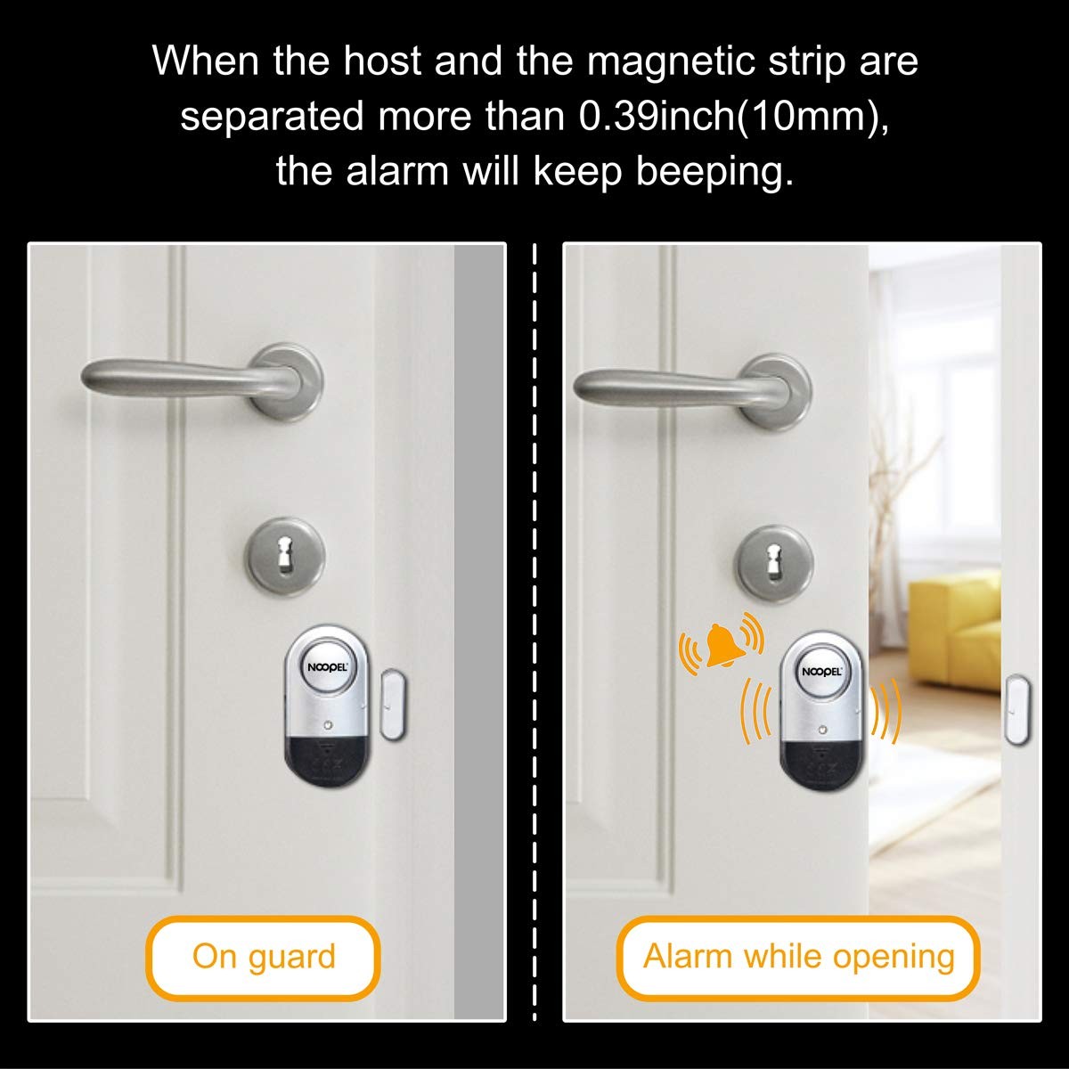Door Alarms When Opened for Safety, 4 Pack 120dB Loud Window Sensors for Home…