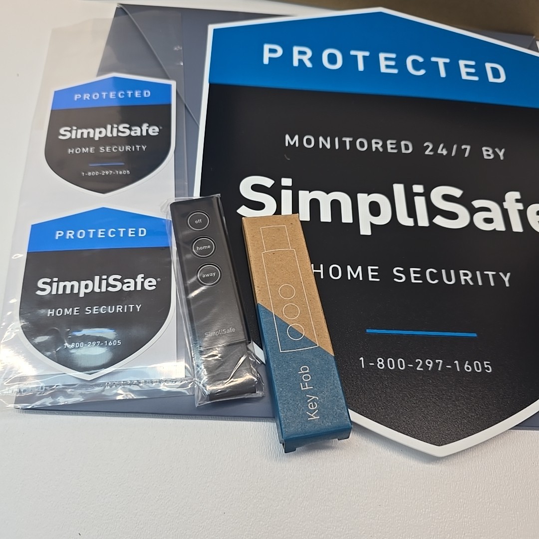 SimpliSafe Home Security Base Station BS3W GEN3 Lot Key Fob Yard Sign NEW Sealed