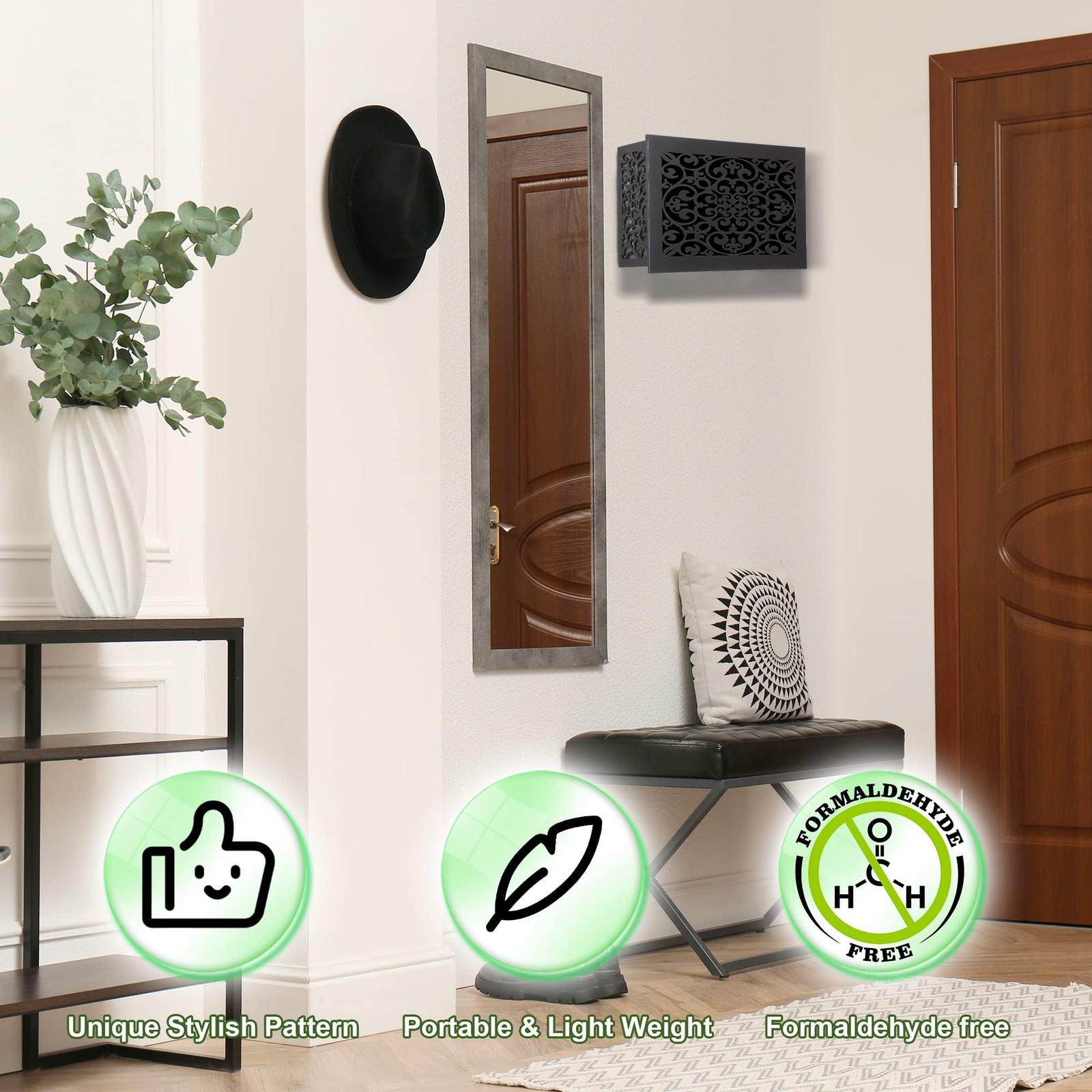 Saillong Doorbell Chime Cover Box Only, Wooden Classic, Dark Gray