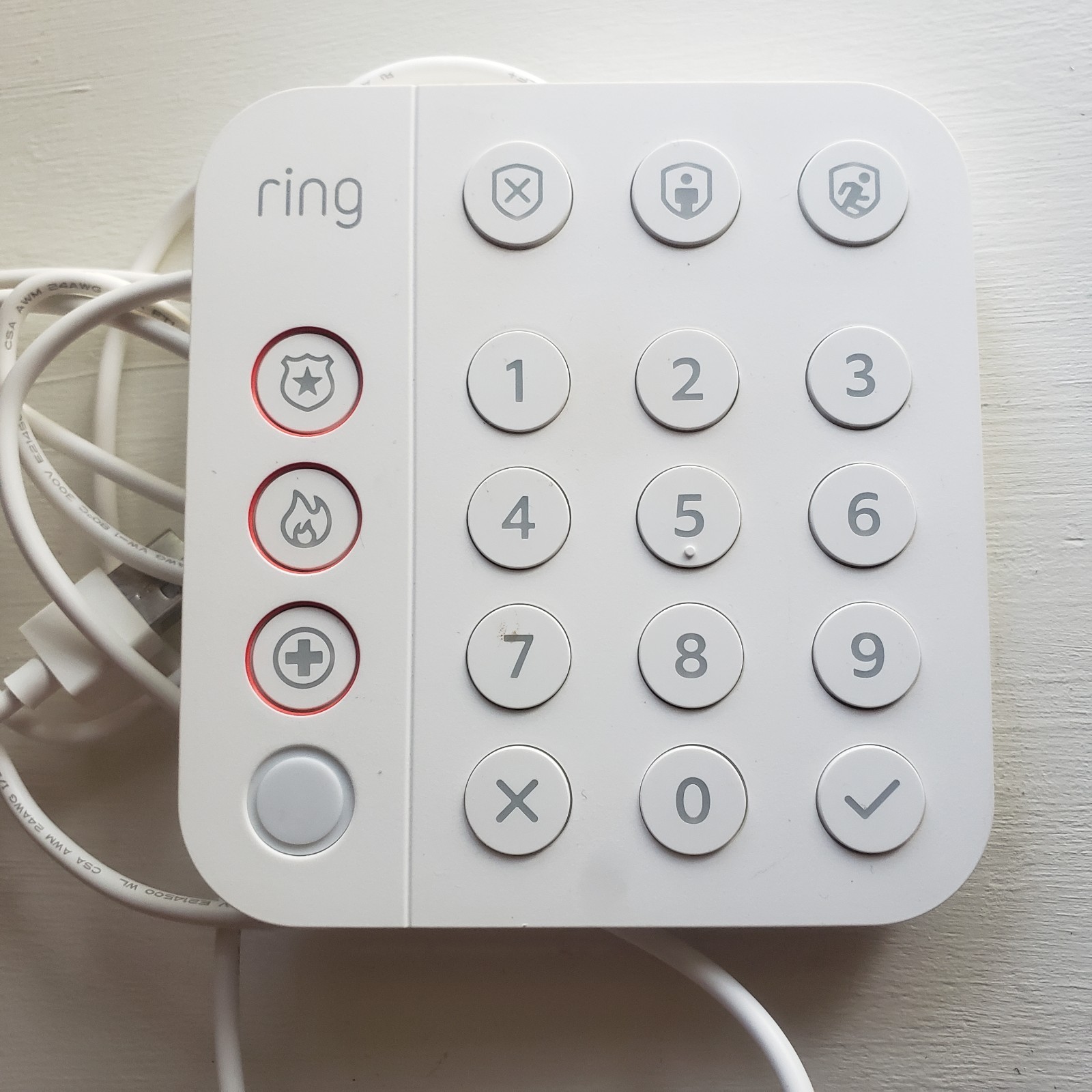 Ring (2ndGen) White 19-Button Home Security System Wireless Alarm Keypad