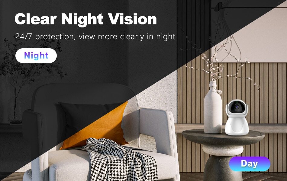 Camara De Seguridad Wifi Inalambrica HD Para Casa Interior Con Audio y Microfono