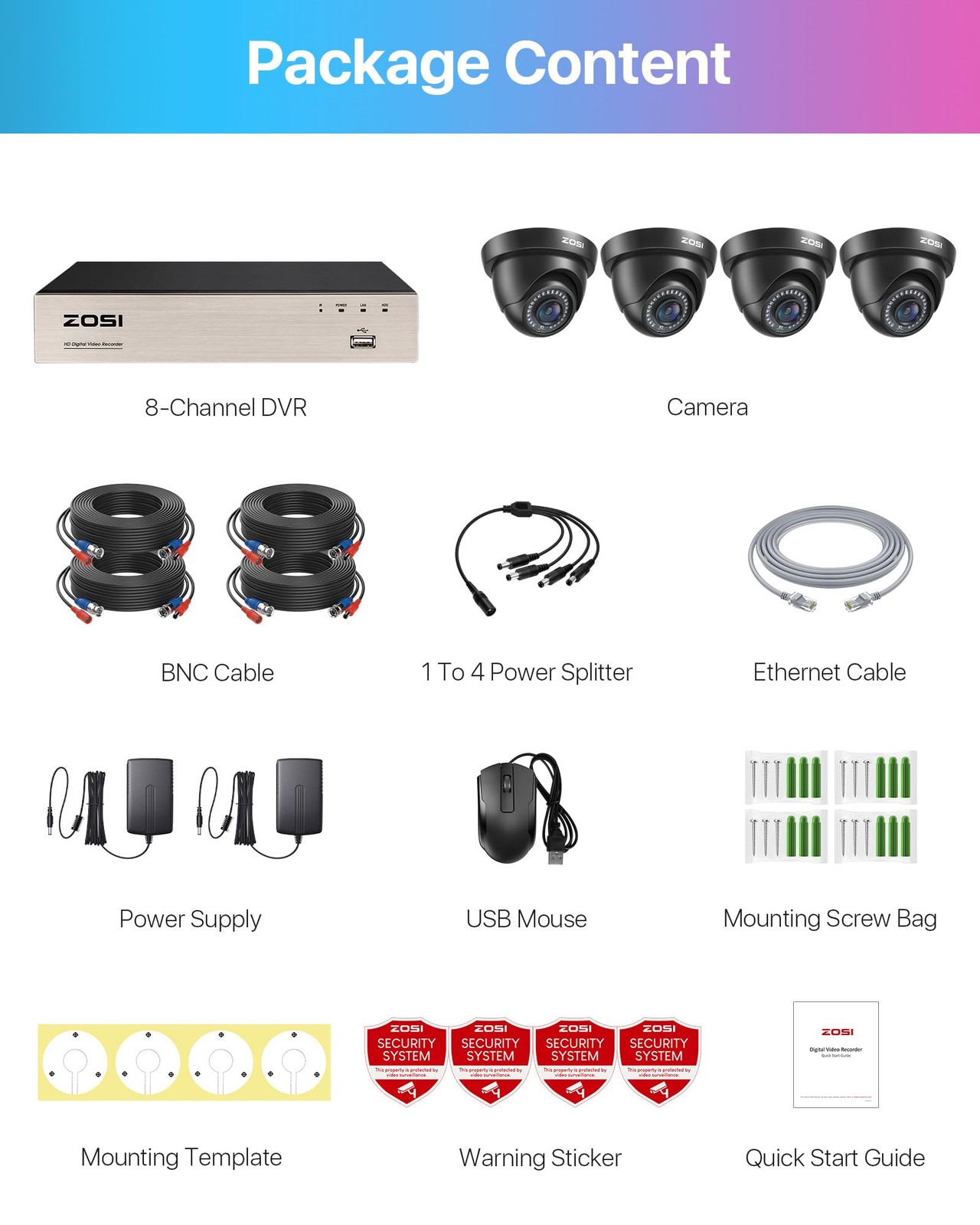 1080p Home Security Cameras System with AI Human/Vehicle Detection,H.265+ 8CH…