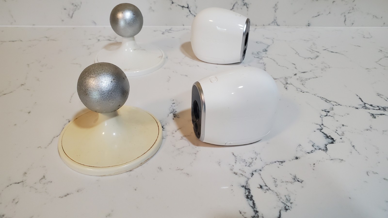 (2) Arlo NETGEAR VMC3030 Add-on HD Security Camera No Battery UNTESTED – WYSIWYG