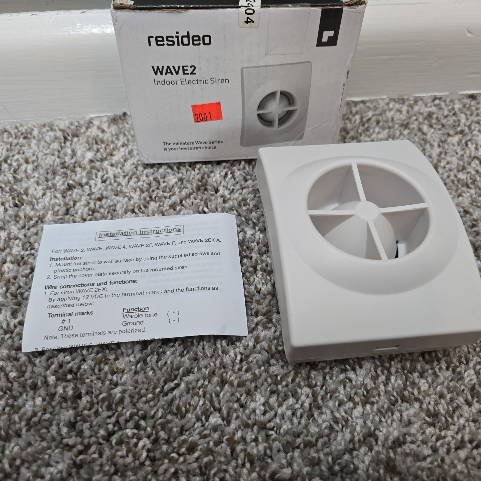 Resideo Indoor Mountable Electronic Siren White 500mA Max. 12 VDC WAVE2