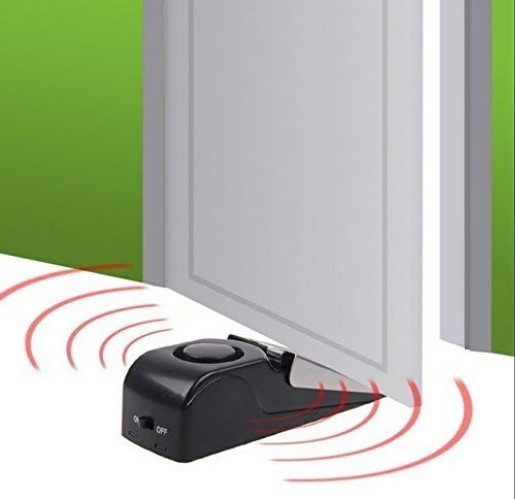 Durable Floor-Mount Door Stop Alarm with 120db Sound – Ideal for Home & Travel